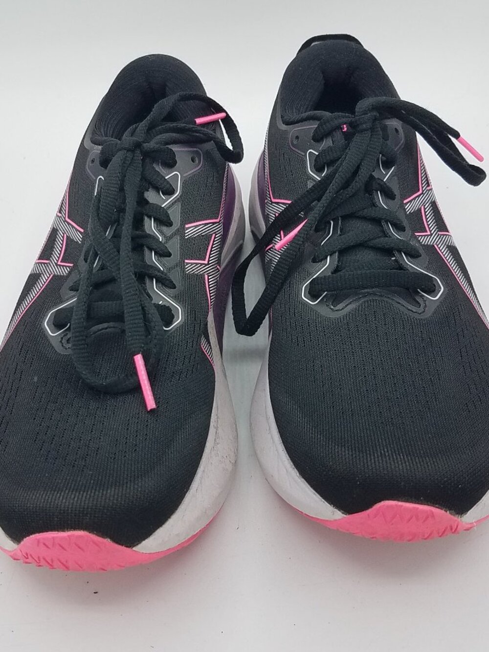 Asics Gel-Kayano 30 Running Shoes Womens 7.5 Wide Black Pink Sneakers 1012B503